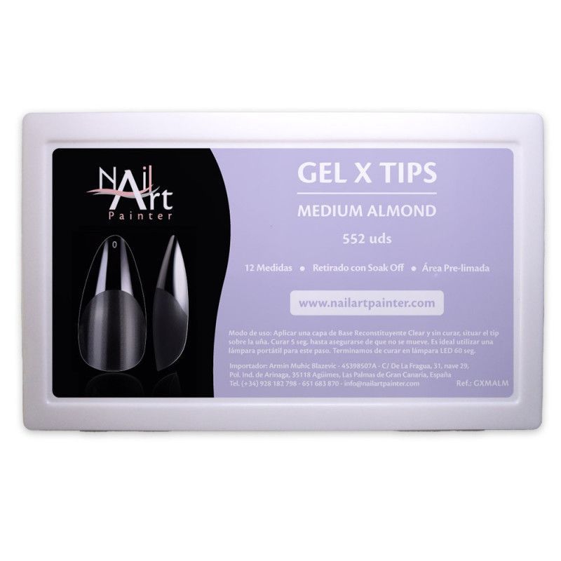 Gel X Tips Medium Almond 552uds