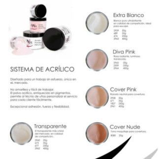 Polvo Acrílico Diva Pink Rosa Traslúcido