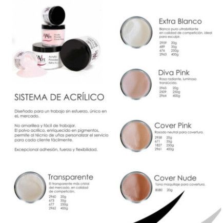 Polvo Acrílico Diva Pink Rosa Traslúcido