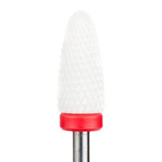 Fresa Cerámica Cónica Grano Suave Roja 3/32\"