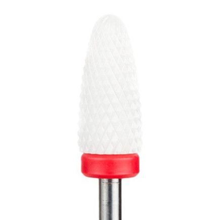 Fresa Cerámica Cónica Grano Suave Roja 3/32\"