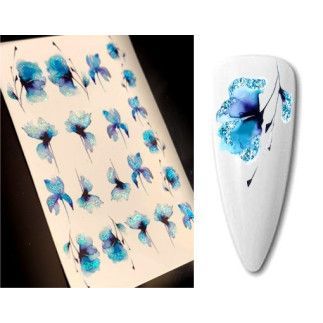Pegatinas Al Agua Flores Brillantes 17