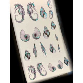 Pegatinas Al Agua Caballitos De Mar Con Brillantes