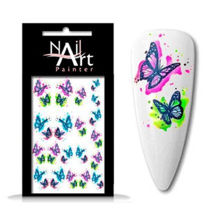 Pegatinas Al Agua Mariposas Neones