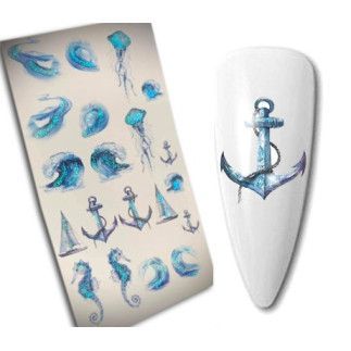 Pegatinas Al Agua Anclas Con Brillantes