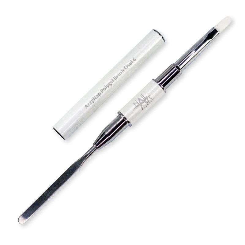 Pincel AcryNap Polygel Brush Oval 6 Con Espátula
